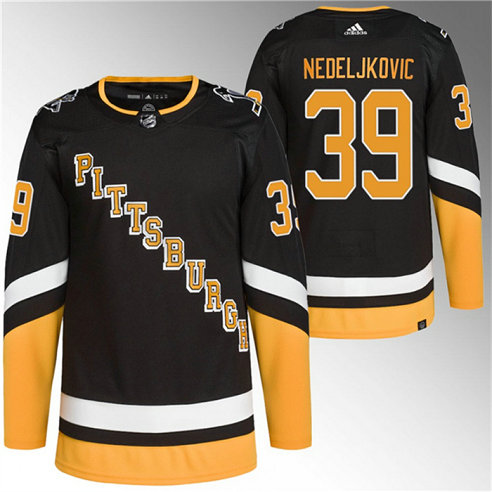 Men's Pittsburgh Penguins #39 Alex Nedeljkovic Black 2021 22 Alternate Primegreen Stitched Jersey