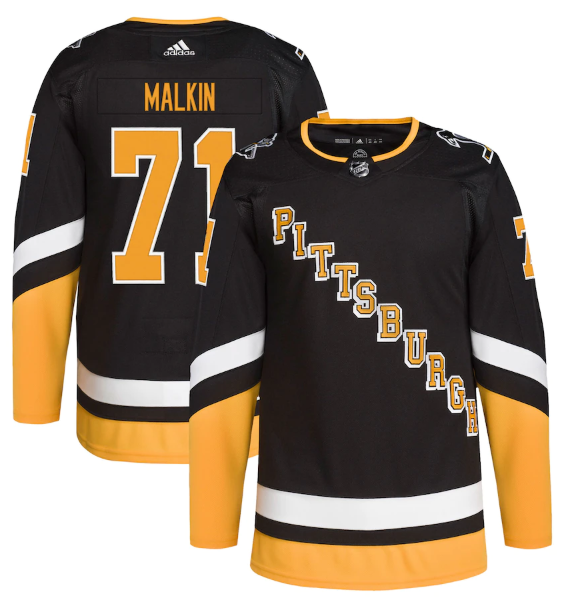 Men's Pittsburgh Penguins #71 Evgeni Malkin 2021 2022 Black Stitched Jersey