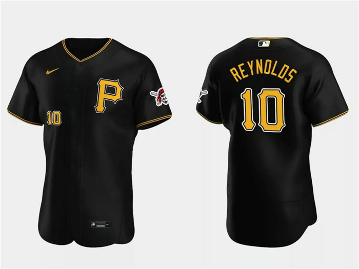 Men's Pittsburgh Pirates #10 Bryan Reynolds Black Flex Base Stitched Baseball Jersey