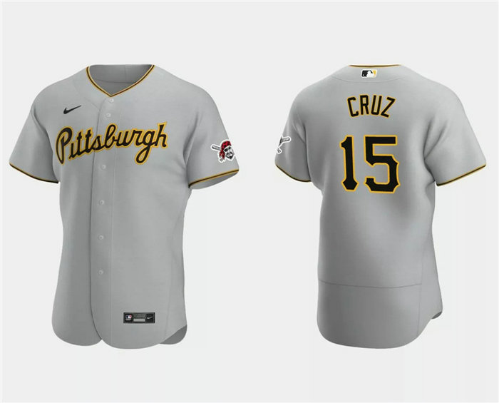 Men's Pittsburgh Pirates #15 Oneil Cruz Grey Flex Base Stitched Baseball Jersey