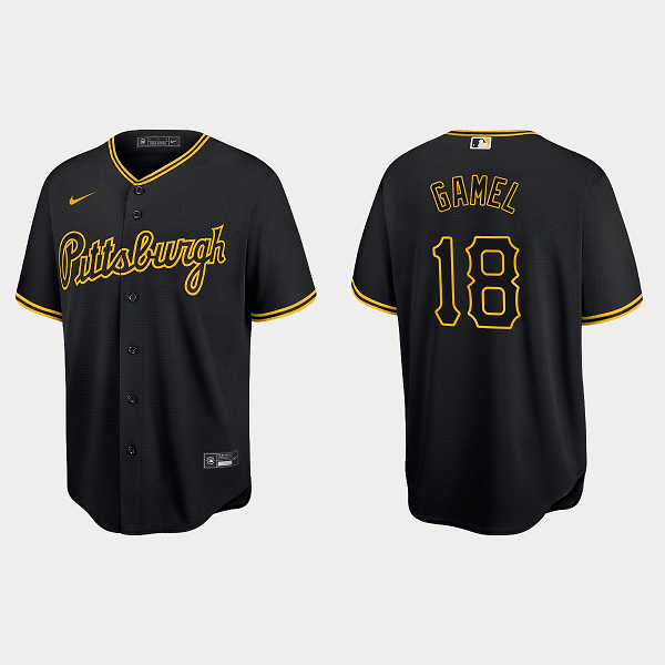 Men's Pittsburgh Pirates #18 Ben Gamel Black Cool Base Stitched JerseyS