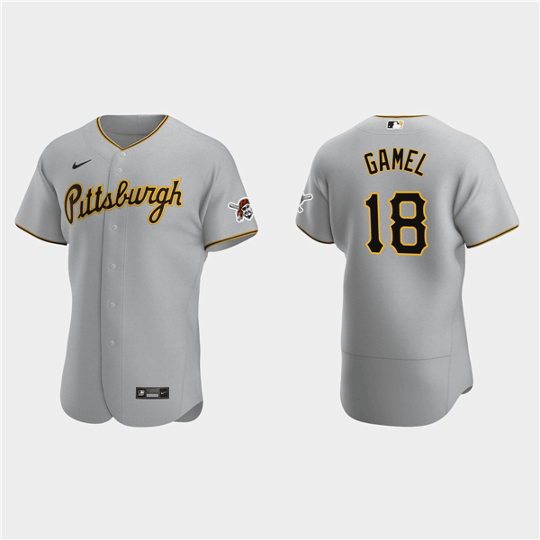 Men's Pittsburgh Pirates #18 Ben Gamel Grey Flex Base Stitched Jersey