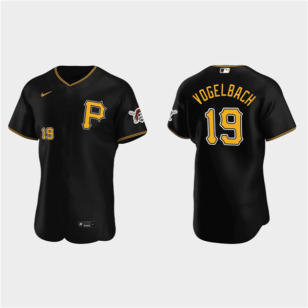 Men's Pittsburgh Pirates #19 Daniel Vogelbach Black Flex Base Stitched MLB Jersey