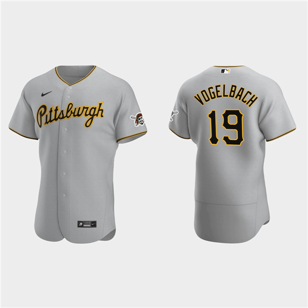 Men's Pittsburgh Pirates #19 Daniel Vogelbach Grey Flex Base Stitched MLB Jersey