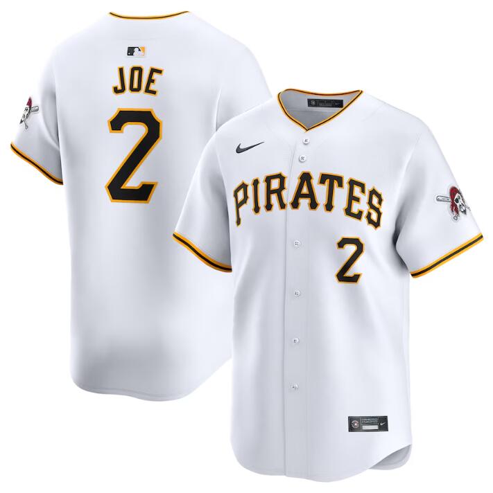 Men's Pittsburgh Pirates #2 Connor Joe White Home Limited Stitched Baseball Jersey