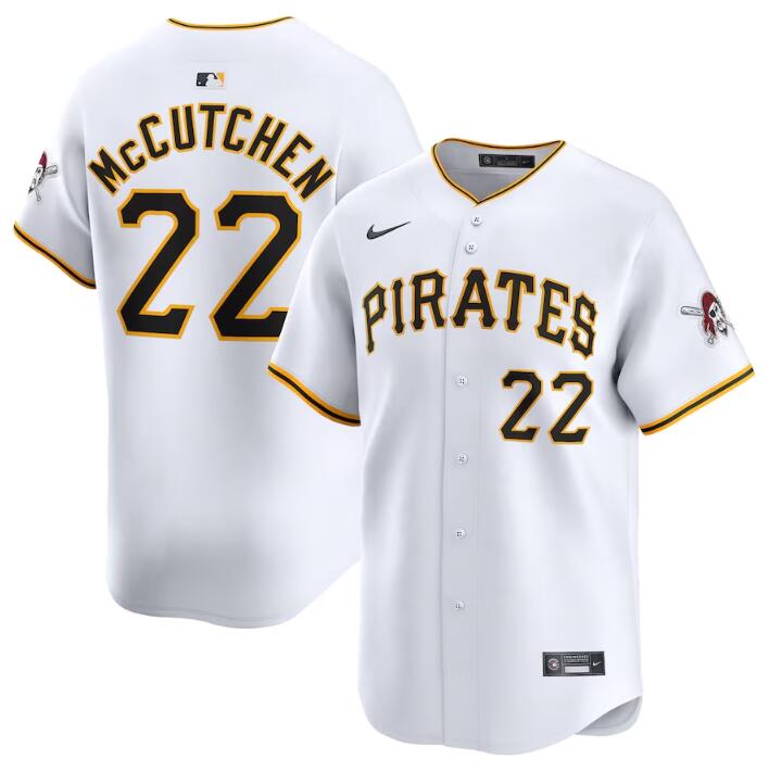 Men's Pittsburgh Pirates #22 Andrew McCutchen White Home Limited Stitched Baseball Jersey