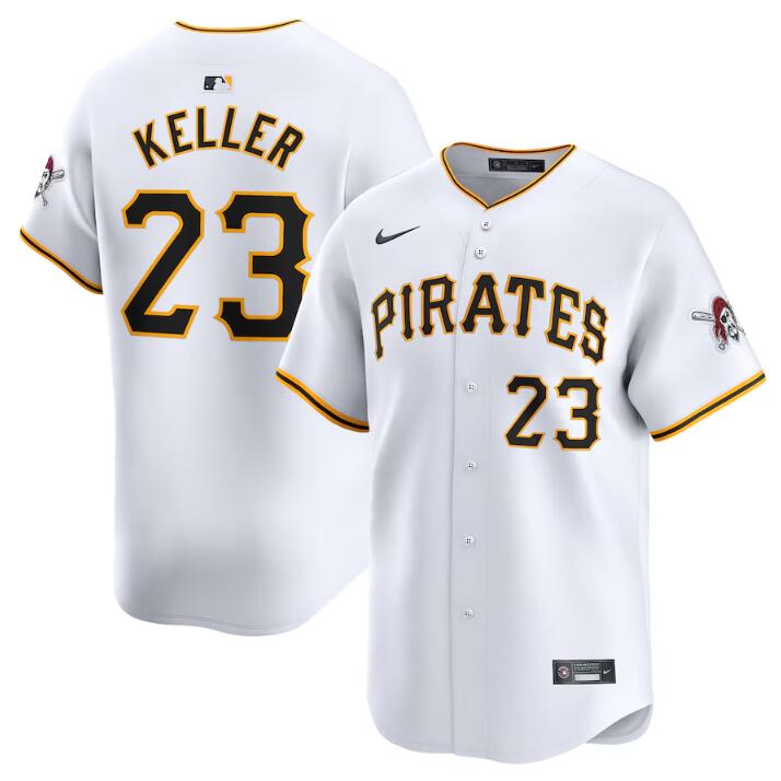 Men's Pittsburgh Pirates #23 Mitch Keller White Home Limited Stitched Baseball Jersey