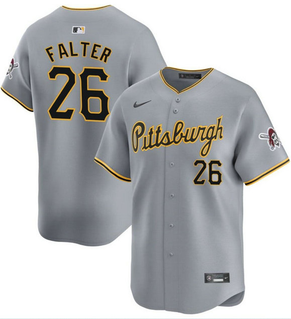 Men's Pittsburgh Pirates #26 Bailey Falter Grey Away Limited Stitched Baseball Jersey
