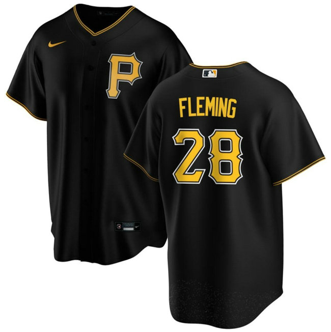 Men's Pittsburgh Pirates #28 Josh Fleming Black Cool Base Stitched Baseball Jersey