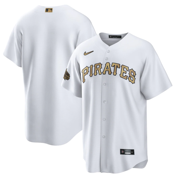 Men's Pittsburgh Pirates Blank 2022 All-Star White Cool Base Stitched Baseball Jersey