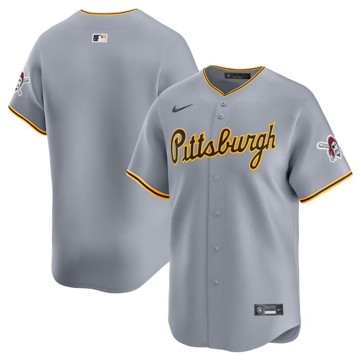 Men's Pittsburgh Pirates Blank Grey Away Limited Stitched Baseball Jersey