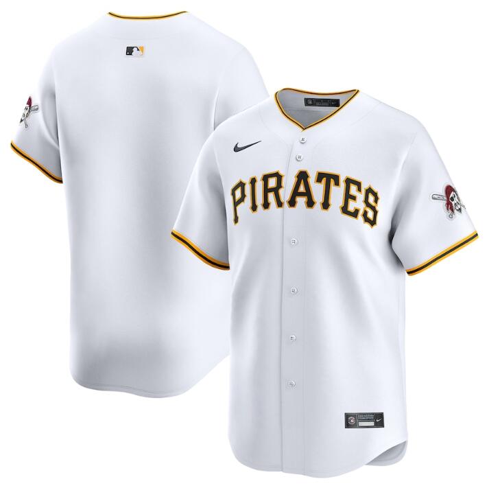 Men's Pittsburgh Pirates Blank White Home Limited Stitched Baseball Jersey