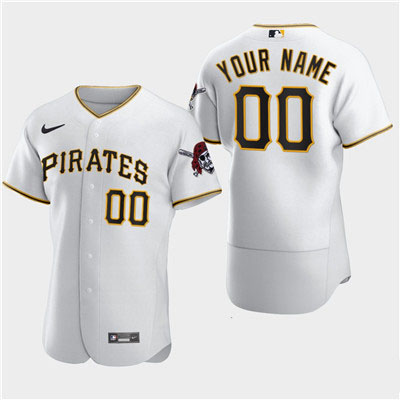 Men's Pittsburgh Pirates Custom Nike Flexbase White Jersey