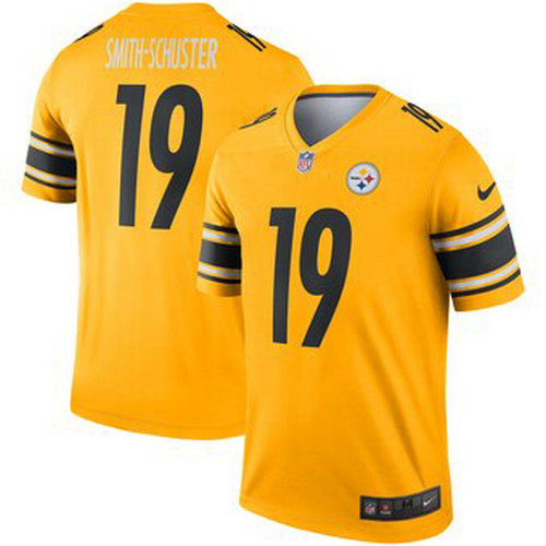 Men's Pittsburgh Steelers #19 JuJu Smith-Schuster Gold Inverted Jersey