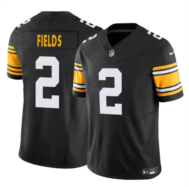 Men's Pittsburgh Steelers #2 Justin Fields Black 2024 F.U.S.E. Vapor Untouchable Limited Stitched Jersey