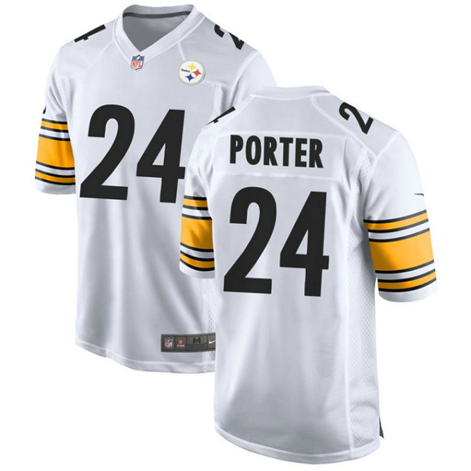 Men's Pittsburgh Steelers #24 Joey Porter Jr. White Stitched Game Jersey