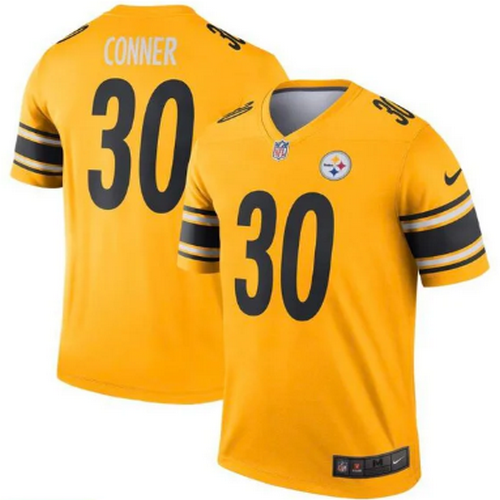 Men's Pittsburgh Steelers #30 James Conner Gold Inverted Jersey