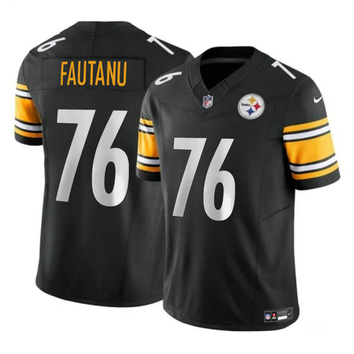 Men's Pittsburgh Steelers #76 Troy Fautanu Black 2024 Draft F.U.S.E. Vapor Untouchable Limited Stitched Jersey