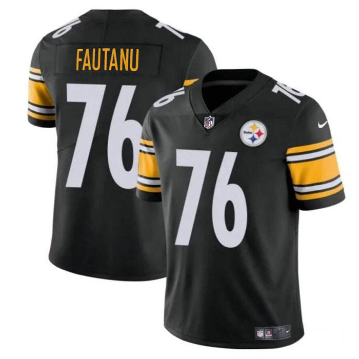 Men's Pittsburgh Steelers #76 Troy Fautanu Black Vapor Untouchable Limited Stitched Jersey