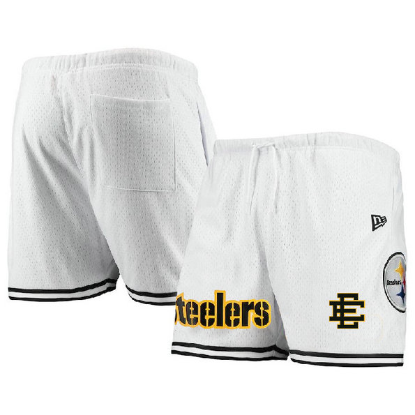 Men's Pittsburgh Steelers Pro White Black Shorts