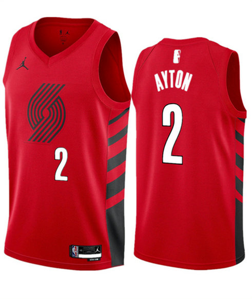 Men's Portland Trail Blazers #2 Deandre Ayton Red 2023 Statement Edition Stitched Basketball Jersey