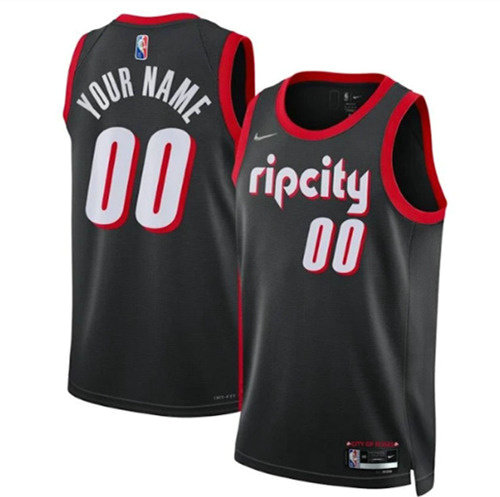 Men's Portland Trail Blazers Active Player Custom 2021 22 Black City Edition 75th Anniversary Stitched Basketball Jersey