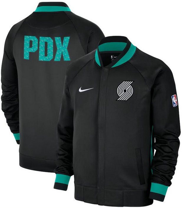 Men's Portland Trail Blazers Black 2022 23 City Edition Showtime Thermaflex Full-Zip Jacket