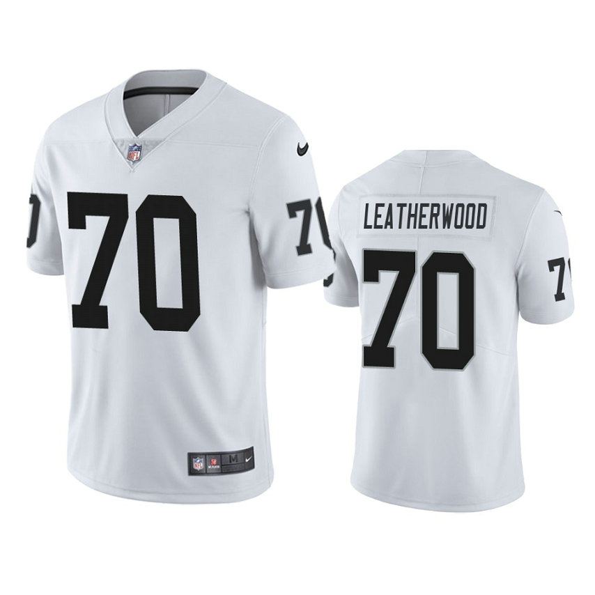 Men's Raiders #70 Alex Leatherwood White Vapor Limited 2021 NFL Draft Jersey