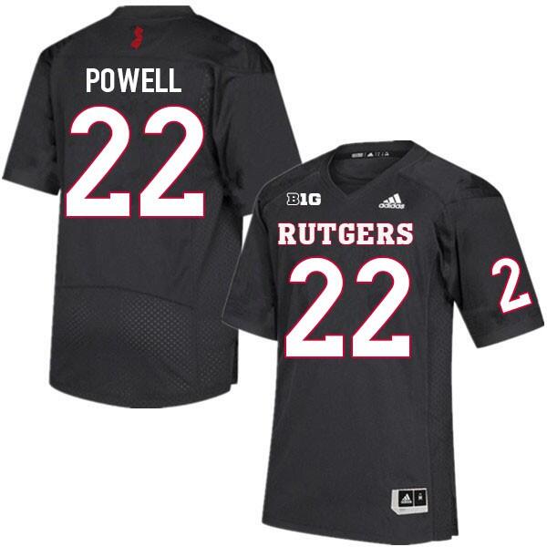 Men's Rutgers Scarlet Knights #22 Tyreem Powell Black High School Stitched Jersey