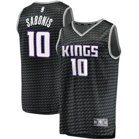 Men's Sacramento Kings #10 Domantas Sabonis Black Stitched Basketball Jersey