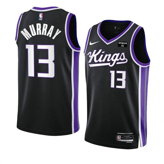 Men's Sacramento Kings #13 Keegan Murray Black 2023 24 Icon Edition Swingman Stitched Basketball Jersey