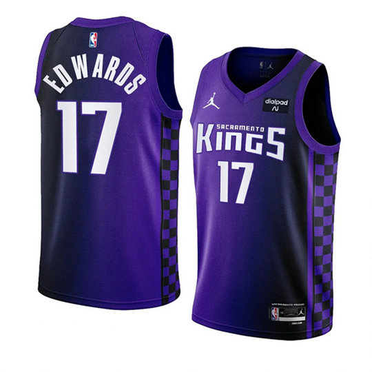 Men's Sacramento Kings #17 Kessler Edwards Purple 2023 24 Statement Edition Swingman Stitched Basketball Jersey