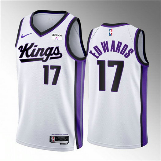 Men's Sacramento Kings #17 Kessler Edwards White 2023 24 Association Edition Stitched Basketball Jersey