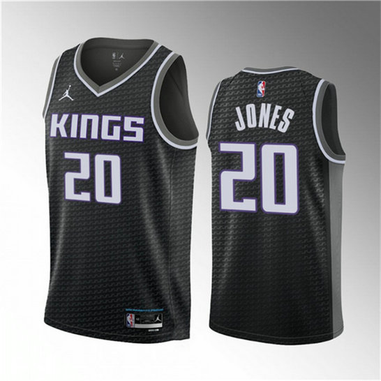 Men's Sacramento Kings #20 Colby Jones Black 2023 Draft Statement Edition Stitched Jersey