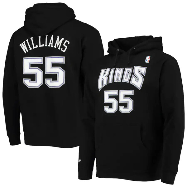 Men's Sacramento Kings #55 Jason Williams 2021 Black Pullover Hoodie