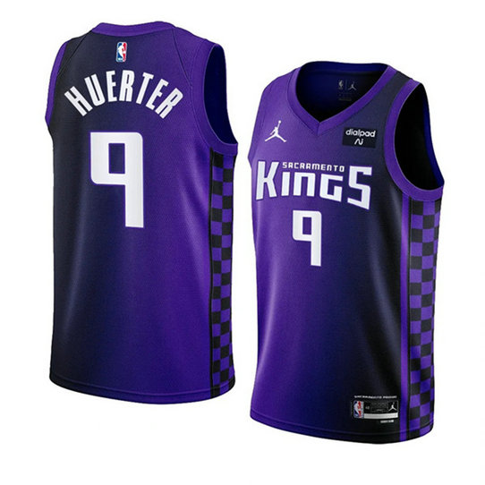 Men's Sacramento Kings #9 Kevin Huerter Purple 2023 24 Statement Edition Swingman Stitched Basketball Jersey