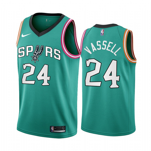 Men's San Antonio Spurs #24 Devin Vassell 2022 23 Teal City Edition Stitched Jersey