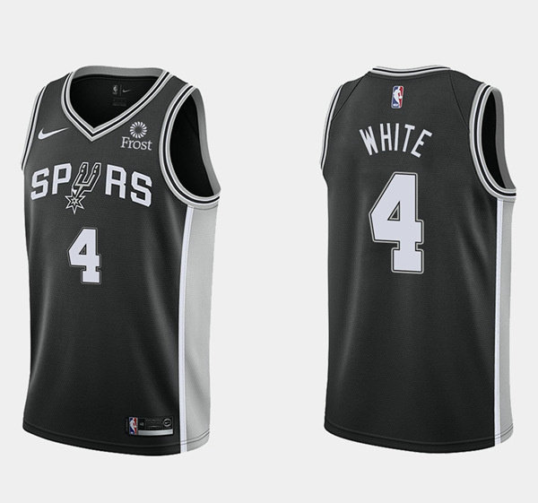 Men's San Antonio Spurs #4 Derrick White Icon Edition Black Icon Edition Stitched Jersey