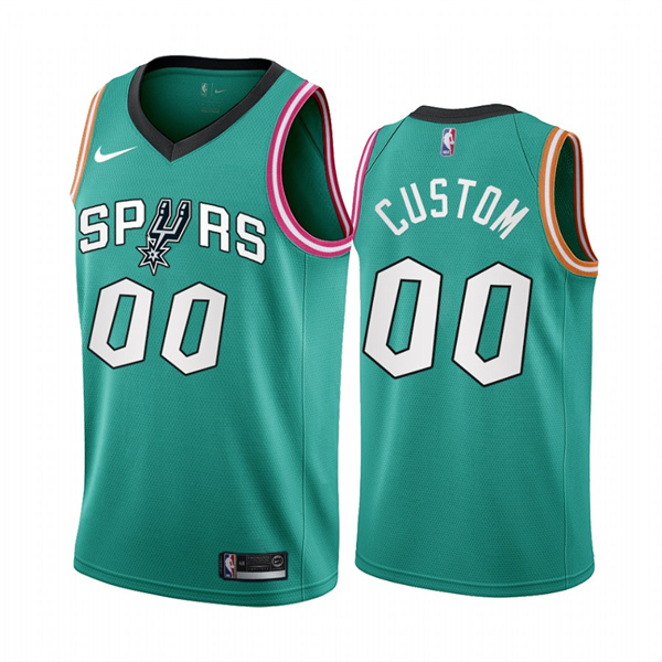Men's San Antonio Spurs Active Player Custom 2022 23 Teal City Edition Stitched Jersey