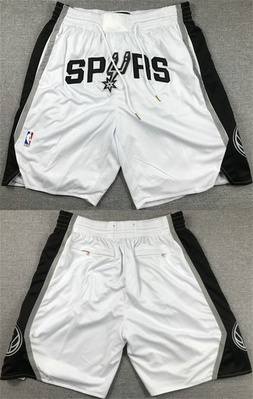 Men's San Antonio Spurs White Shorts 