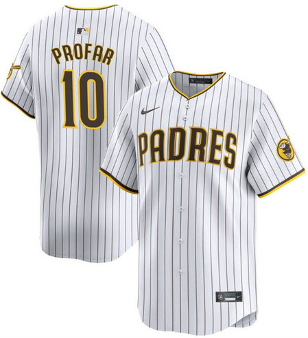 Men's San Diego Padres #10 Jurickson Profar White 2024 Home Limited Stitched Baseball Jersey