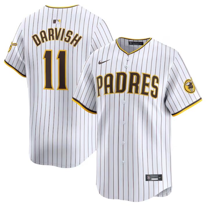 Men's San Diego Padres #11 Yu Darvish White 2024 Home Limited Stitched Baseball Jersey