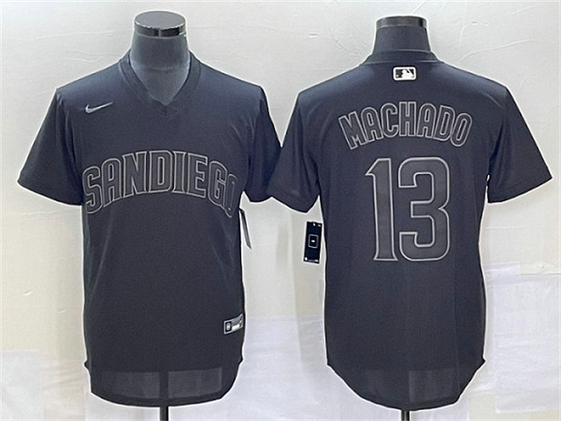 Men's San Diego Padres #13 Manny Machado Black Cool Base Stitched Jersey
