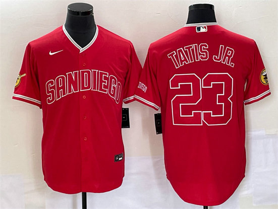 Men's San Diego Padres #23 Fernando Tatis Jr. Red Cool Base Stitched Baseball Jersey