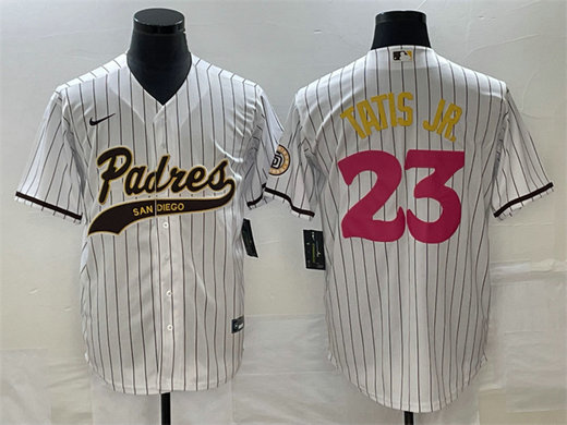 Men's San Diego Padres #23 Fernando Tatis Jr. White Cool Base Stitched Baseball Jersey