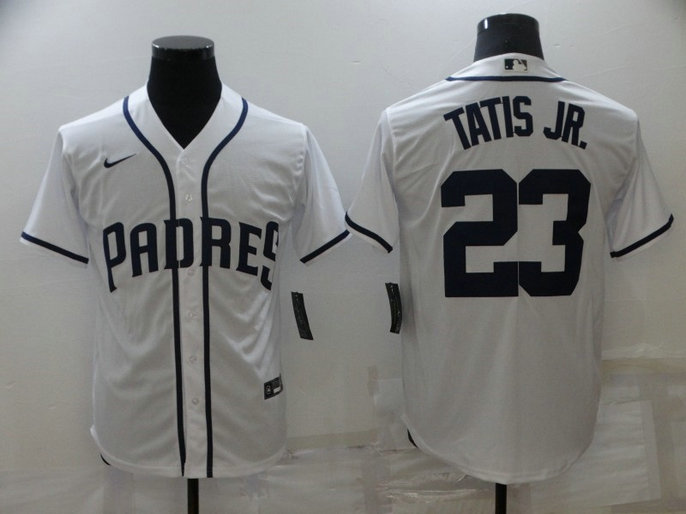 Men's San Diego Padres #23 Fernando Tatis Jr. White Cool Base Stitched Jersey
