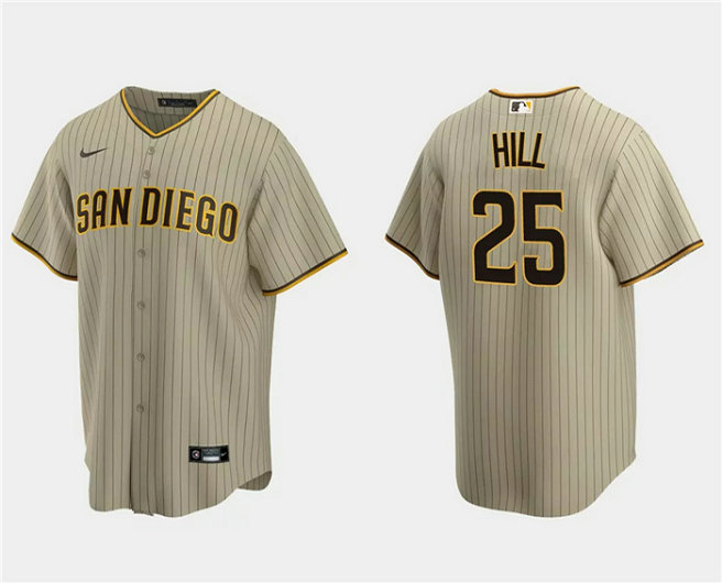 Men's San Diego Padres #25 Tim Hill Tan Cool Base Stitched Jersey