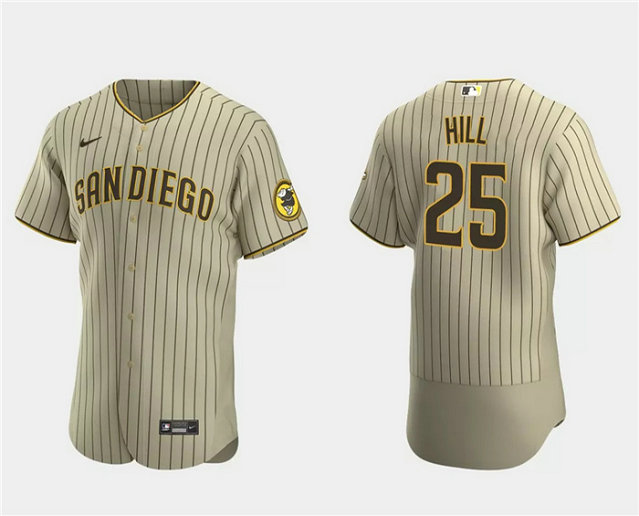 Men's San Diego Padres #25 Tim Hill Tan Flex Base Stitched Baseball Jersey