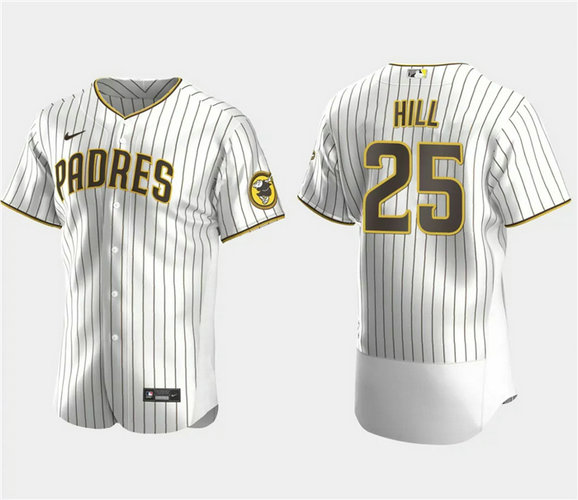 Men's San Diego Padres #25 Tim Hill White Flex Base Stitched Baseball Jersey