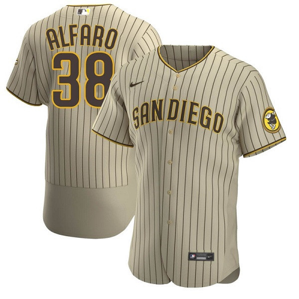 Men's San Diego Padres #38 Jorge Alfaro Tan Flex Base Stitched Baseball Jersey